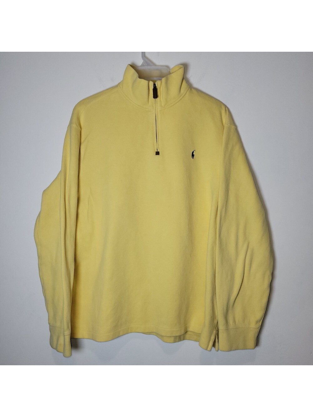 Polo Ralph Lauren Men's XXL Yellow Quarter Zip Pullover Sweatshirt Activewear